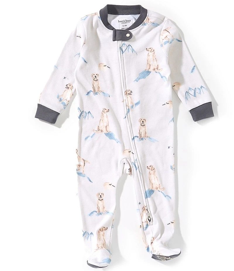 Burt's Bees Baby Boys Organic Cotton Long Sleeve Top Dog Sleep & Play Footie