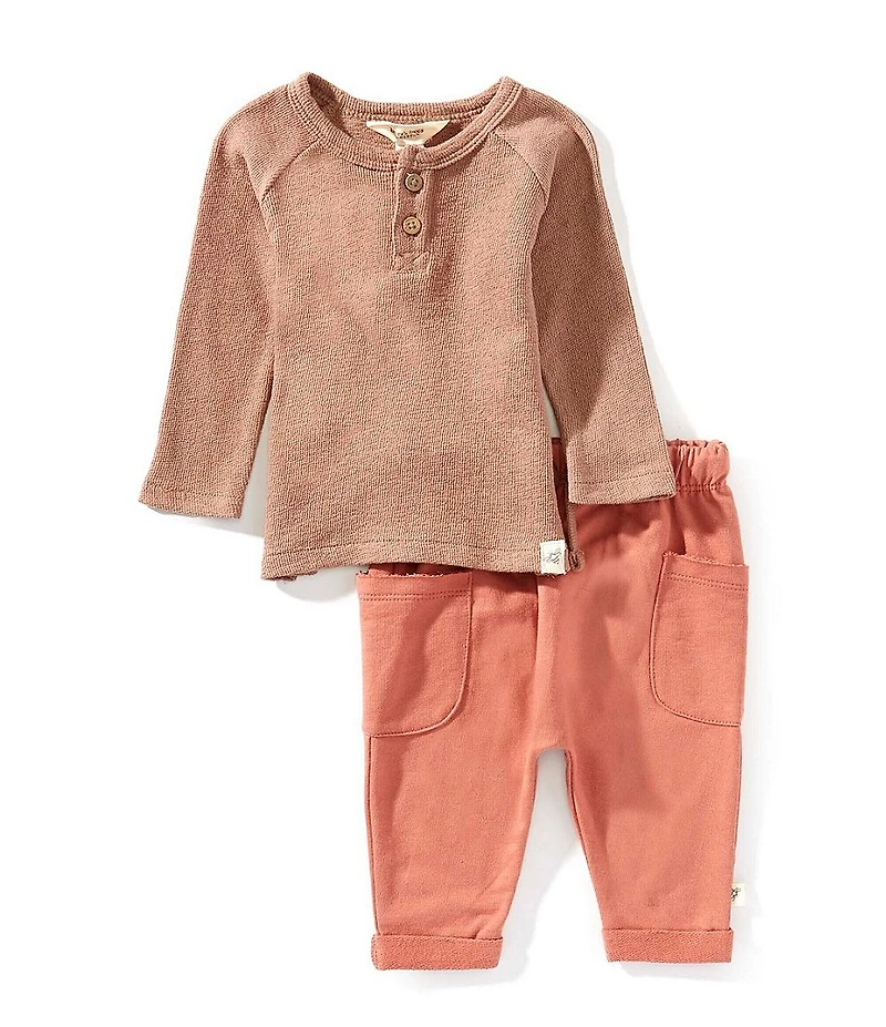 Burt's Bees Baby Boys Organic Cotton Textured Knit T-Shirt & Pants Set