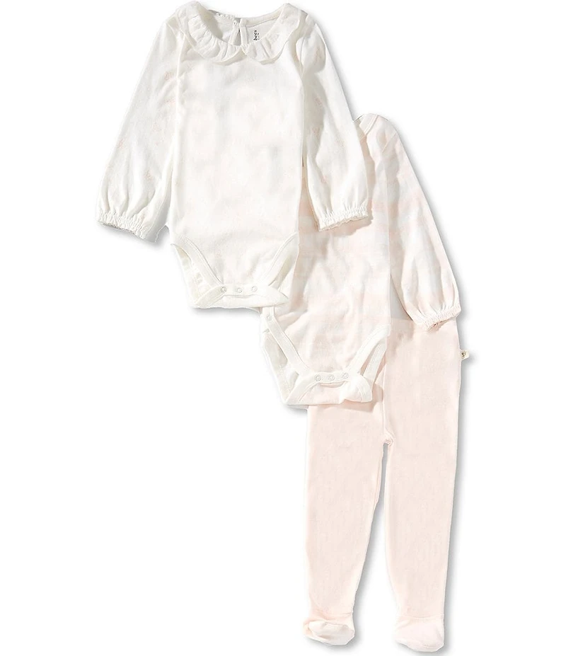 Burt's Bees Baby Girls Organic Cotton 3pc Origami Bodysuit & Pants Set