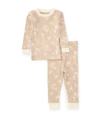 Burt's Bees Baby Girls Long-Sleeve Whimsical Floral Pajama Top & Matching Pajama Pant Set