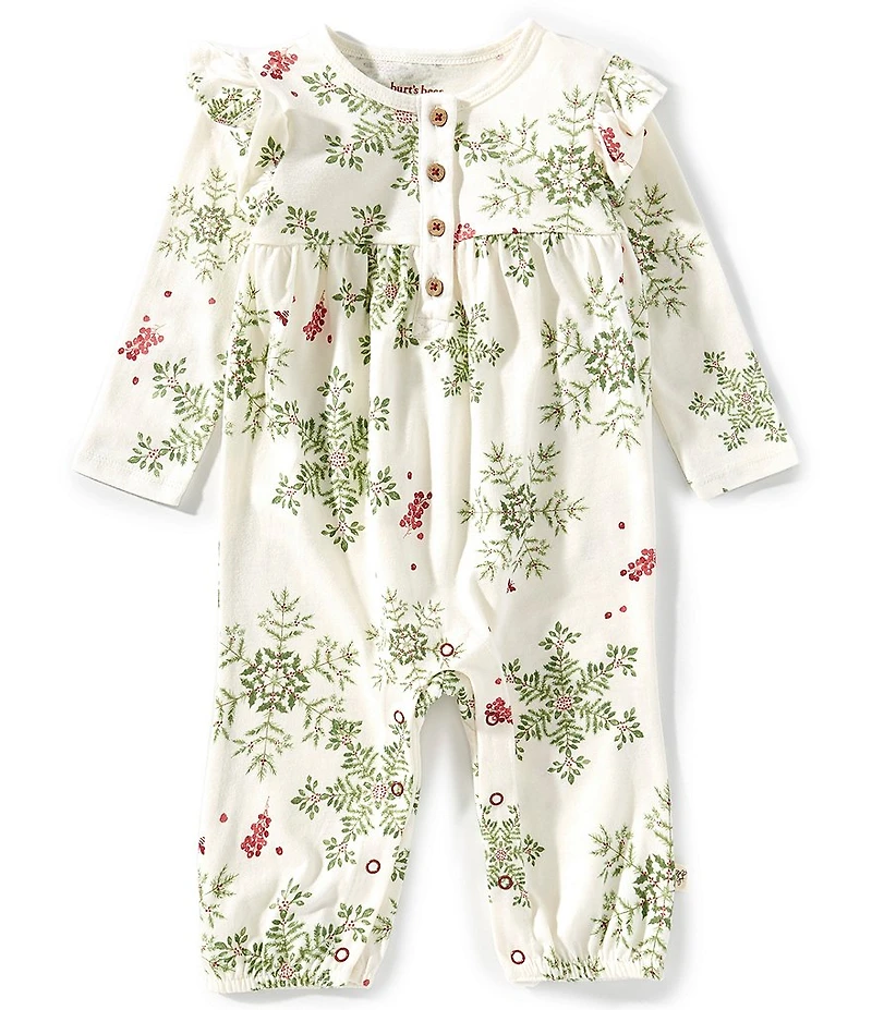 Burt's Bees Baby Girls Long-Sleeve Holiday-Inspired Coverall