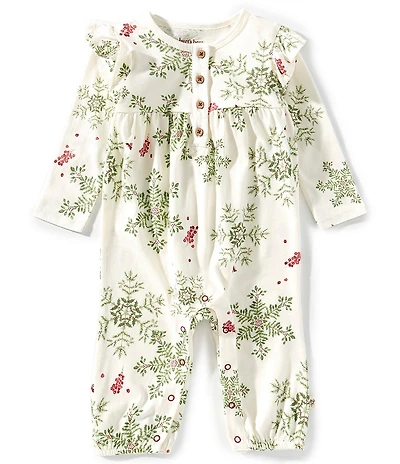 Burt's Bees Baby Girls Long-Sleeve Holiday-Inspired Coverall