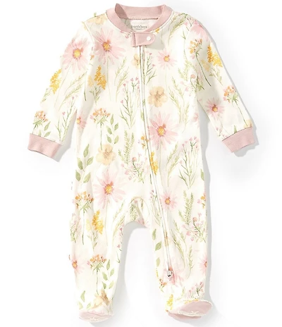 Burt's Bees Baby Girls Organic Cotton Long Sleeve Wild Floral Footed Coverall