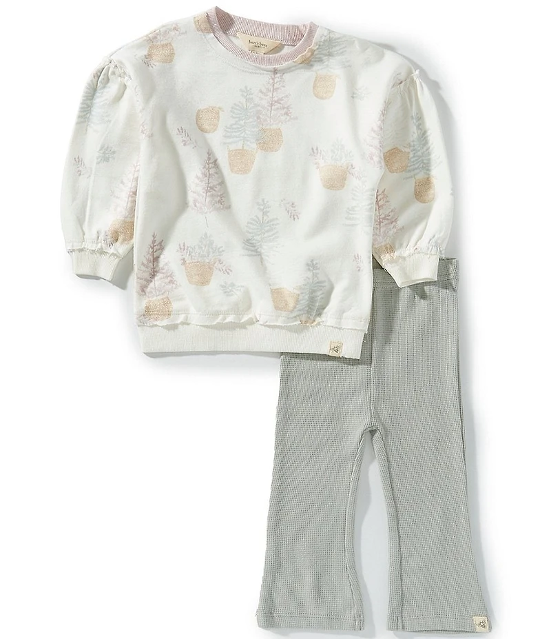 Burt's Bees Baby Girls Organic Cotton Pretty Pine Sweatshirt & Legging Set