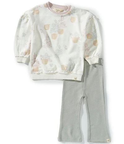 Burt's Bees Baby Girls Organic Cotton Pretty Pine Sweatshirt & Legging Set