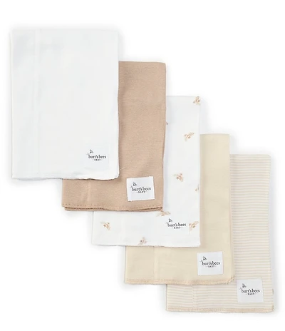 Burt's Bees Baby Golden Bee Burp Cloth Five-Piece Set