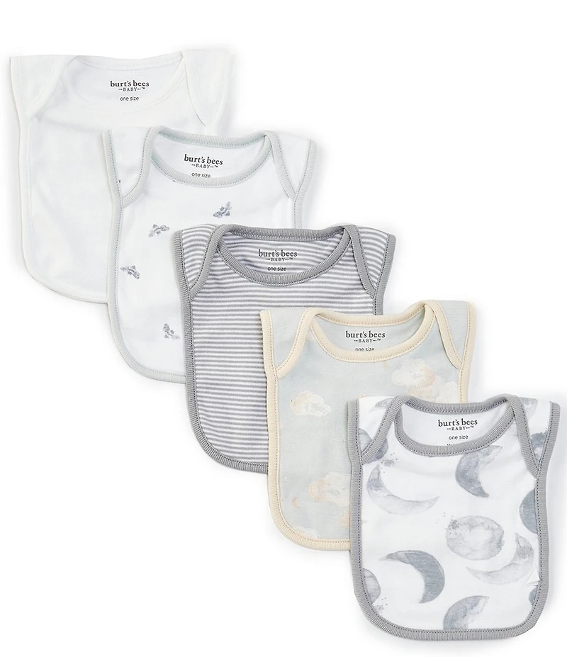 Burt's Bees Baby Hello Moon Five-Piece Bib Set