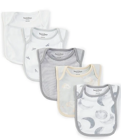 Burt's Bees Baby Hello Moon Five-Piece Bib Set