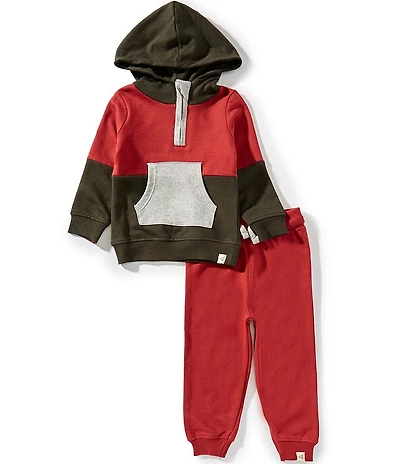 Burt's Bees Baby Organic Cotton Sleeveless Colorblock Sweatshirt & Matching Jogger Pants Set