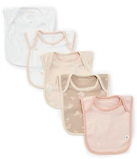 Burt's Bees Baby Girls Whimsical Printed Lap-Shoulder Bibs 5-Pack