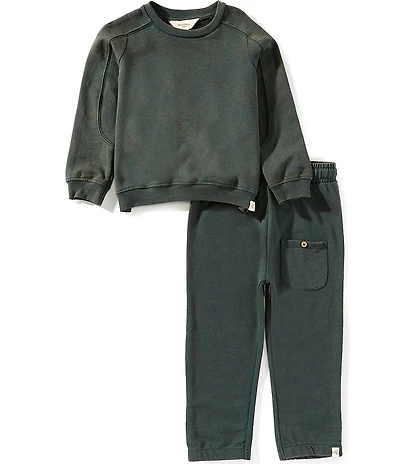Burt's Bees Little Boys Long-Sleeve Acid-Wash Sweatshirt & Coordinating Jogger Pants Set