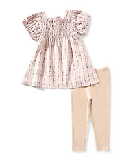 Burt's Bees Little Girls Farmhouse Floral Tunic Top & Legging Pants Set