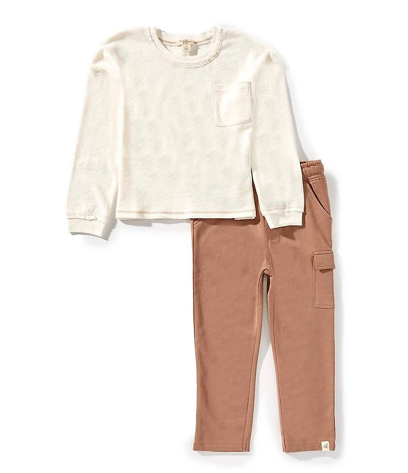 Burt's Bees Little Kids Chunky Slub Organic T-Shirt & Pants Set