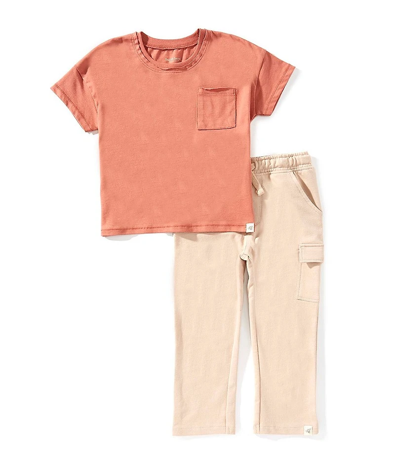 Burt's Bees Little Kids Organic Cotton Drop Shoulder T-Shirt & Legging Pants Set