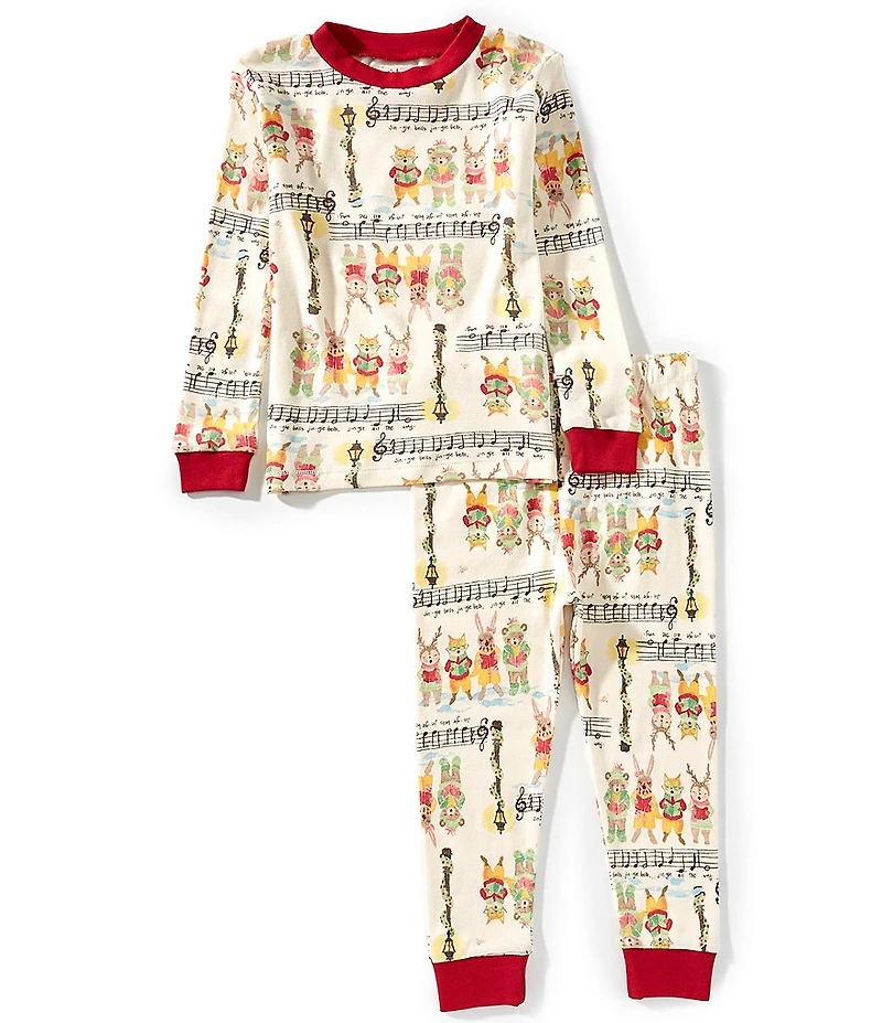 Burt's Bees Little Kids Long-Sleeve Christmas Caroler's Pajama T-Shirt & Matching Pajama Pant Set
