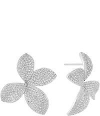 By Adina Eden Crystal Eden Pave Flower Drop Earrings