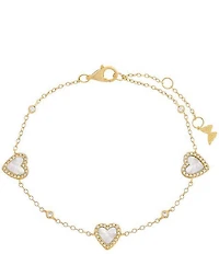 By Adina Eden Pav Multi Heart Stone Line Bracelet