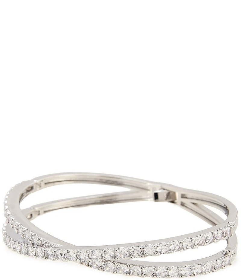 C by Cezanne CZ Crossover Hinge Bracelet