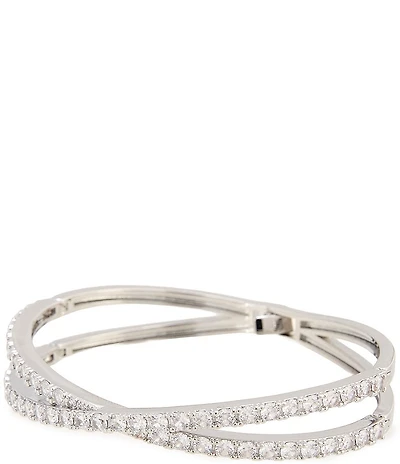 C by Cezanne CZ Crossover Hinge Bracelet