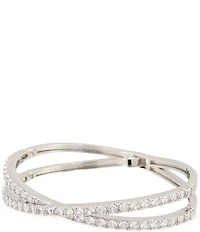 C by Cezanne CZ Crossover Hinge Bracelet
