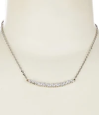 C by Cezanne CZ Frontal Bar Collar Necklace