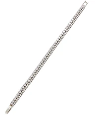 C by Cezanne CZ Two Row Tennis Line Bracelet