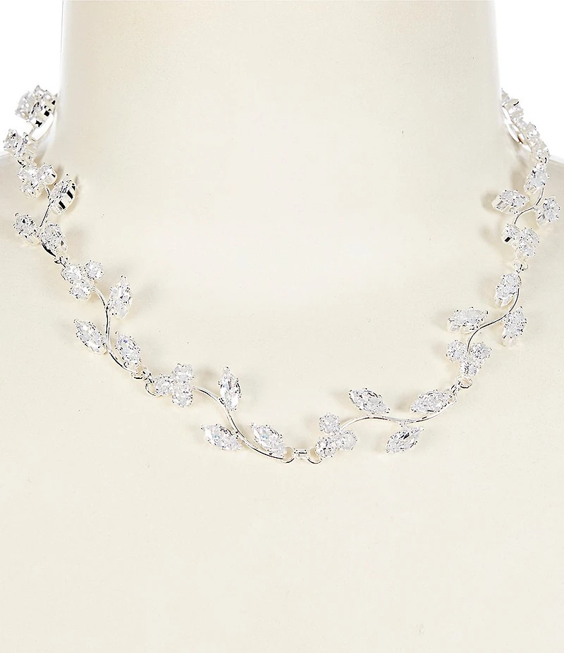 C by Cezanne CZ Vine Cherry Collar Necklace