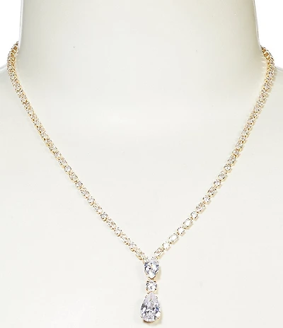 C by Cezanne Tennis Teardrop Y Necklace