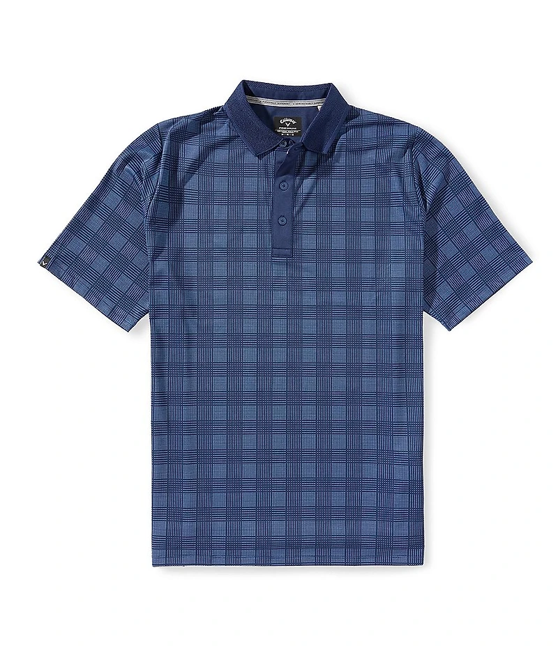 Callaway Big & Tall Chevron Plaid Print Short Sleeve Golf Polo Shirt