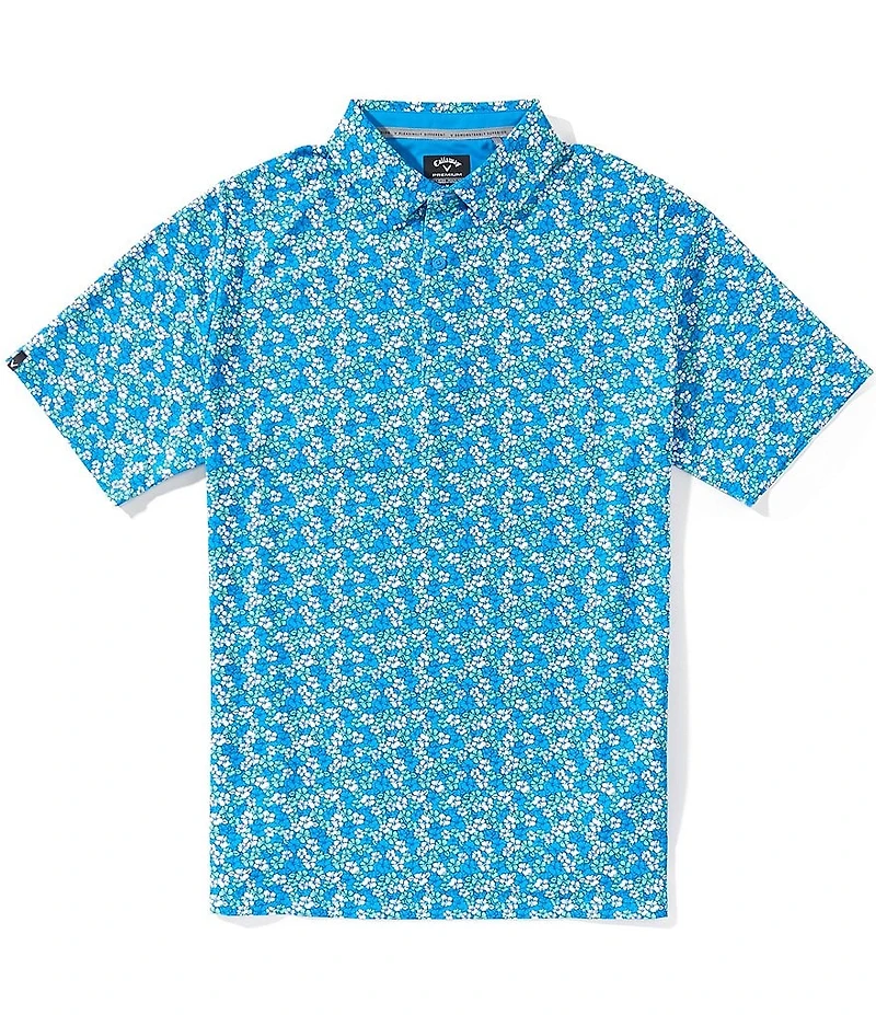 Callaway Big & Tall Hibiscus Print Short Sleeve Polo Shirt