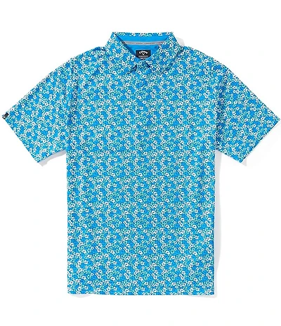 Callaway Big & Tall Hibiscus Print Short Sleeve Polo Shirt