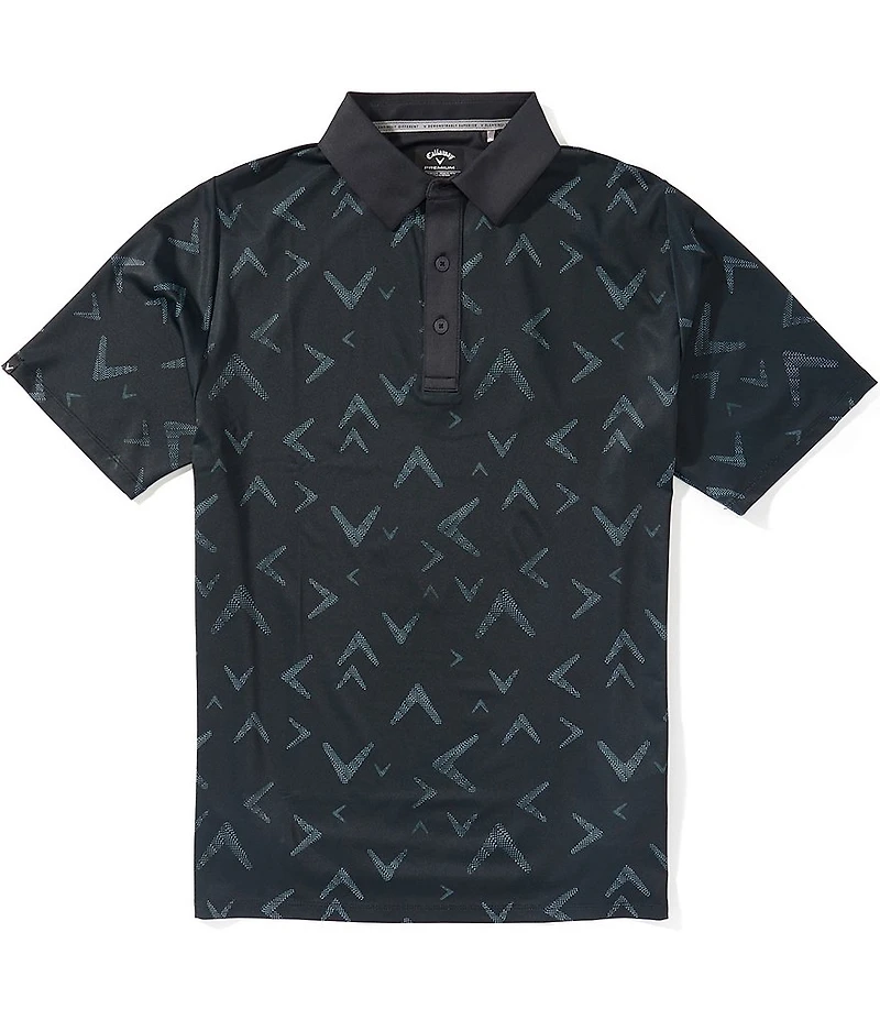 Callaway Big & Tall Textured Chevron Print Short Sleeve Golf Polo Shirt
