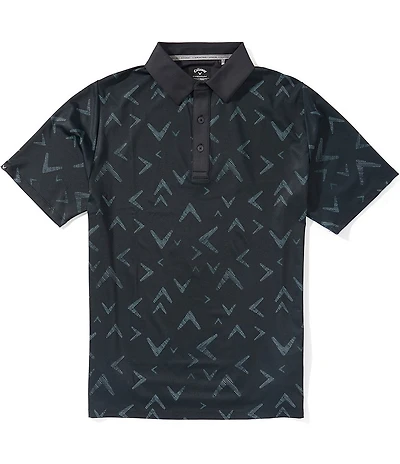 Callaway Big & Tall Textured Chevron Print Short Sleeve Golf Polo Shirt