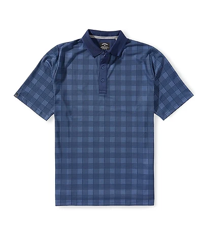 Callaway Chevron Plaid Print Short Sleeve Golf Polo