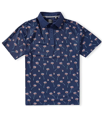 Callaway Ombre Tropical Drink Print Short Sleeve Golf Polo