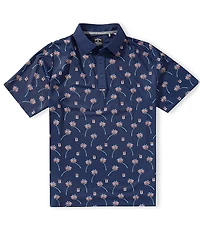 Callaway Ombre Tropical Drink Print Short Sleeve Golf Polo