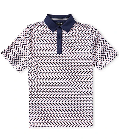 Callaway Resort Geo Print Short Sleeve Golf Polo