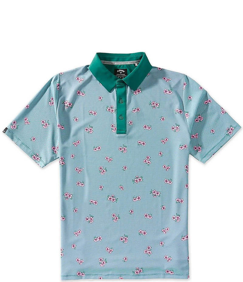 Callaway Short Sleeve Azalea Gingham Print Golf Polo Shirt