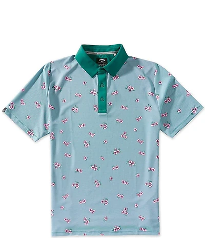 Callaway Short Sleeve Azalea Gingham Print Golf Polo Shirt