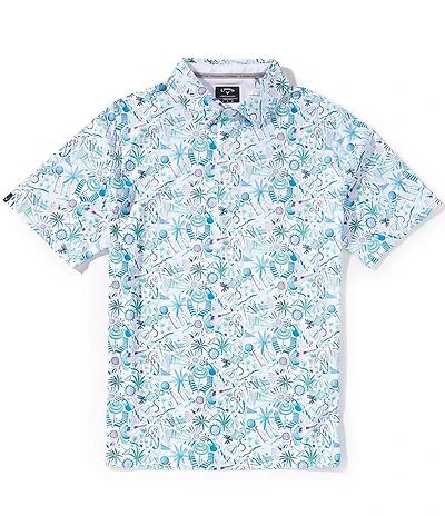 Callaway Short Sleeve Nautical Print Golf Polo Shirt
