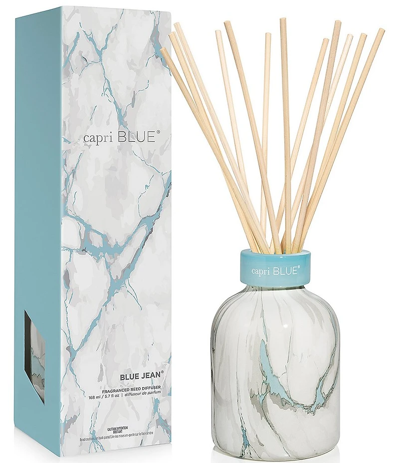 Capri Blue Blue Jean Modern Marble Petite Reed Diffuser, 5.7-oz.