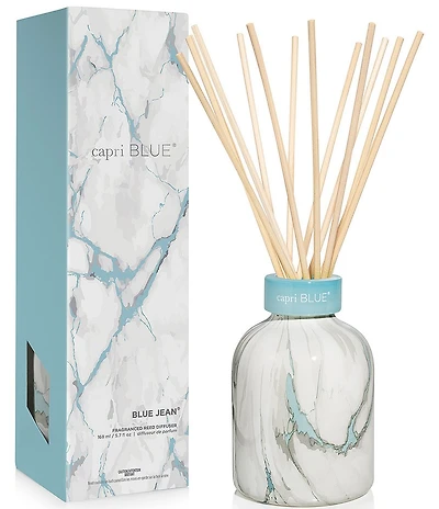 Capri Blue Blue Jean Modern Marble Petite Reed Diffuser, 5.7-oz.