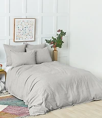 carol & frank Lucas Boulder Yarn-Dyed Striped Cotton Chambray Duvet Cover