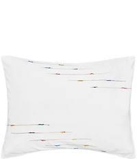 carol & frank Raina Ombre-Dyed Rainbow Slub Yarn Embroidered Throw Pillow
