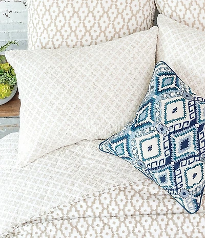 carol & frank Talley Hand-Blocked Square Knot Pattern Pillow Sham