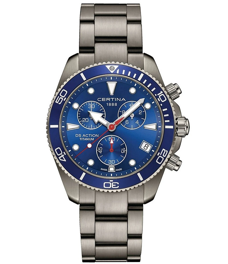 Certina Men's DS Action Quartz Chronograph Titanium Bracelet Watch