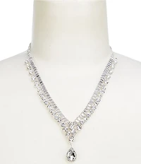 Cezanne Amelia Baguette Chain Teardrop Stone Short Pendant Necklace