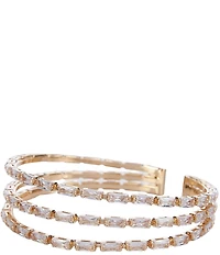 Cezanne Baguette Floating Rows Cuff Bracelet