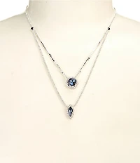 Cezanne Blue Duo Drops Statement Necklace