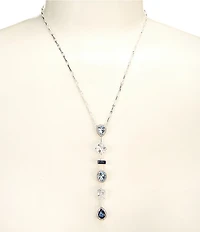 Cezanne Blue Multi Stone Linear Short Strand Y Necklace